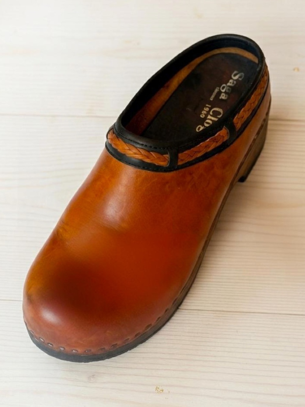 VTG Saga  Brown Leather Slip On Swedish  Mules/Clogs US 9 / EU 40 - Picture 10 of 10